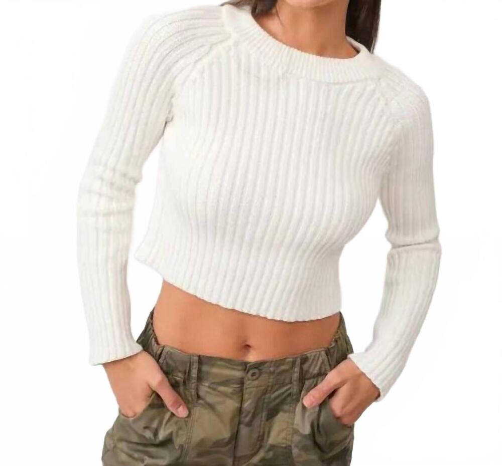 NEW PAPERMOON elisa mock neck rib knit sweater in ivory